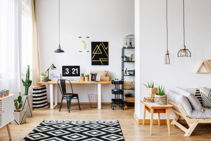 Domowe biuro styl industrialny