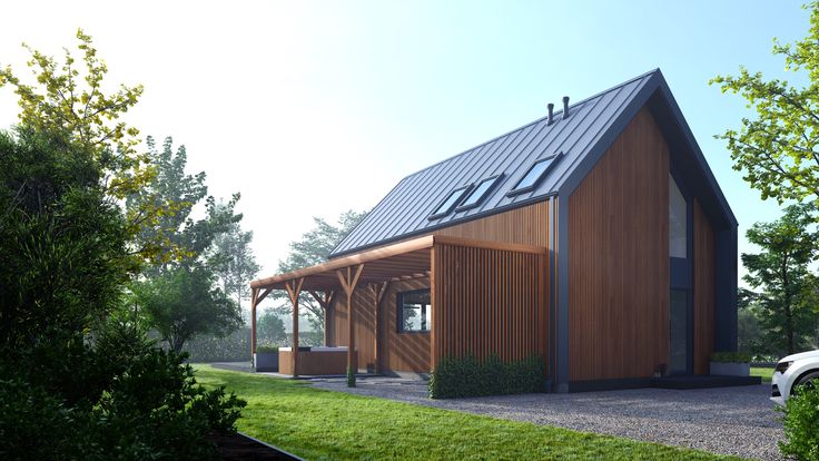 gotowy dom modułowy DH70-2 z prefabrykatów drewnianych