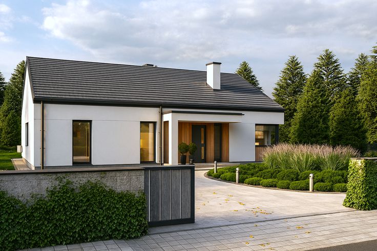 projekt Dom na Majowej&nbsp; WBF1003_ogrodzenie nowoczesne