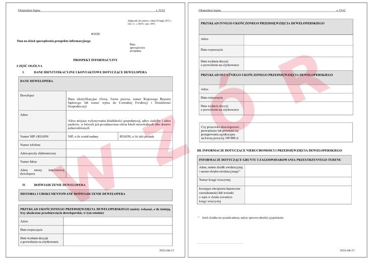 umowa deweloperska prospekt informacyjny