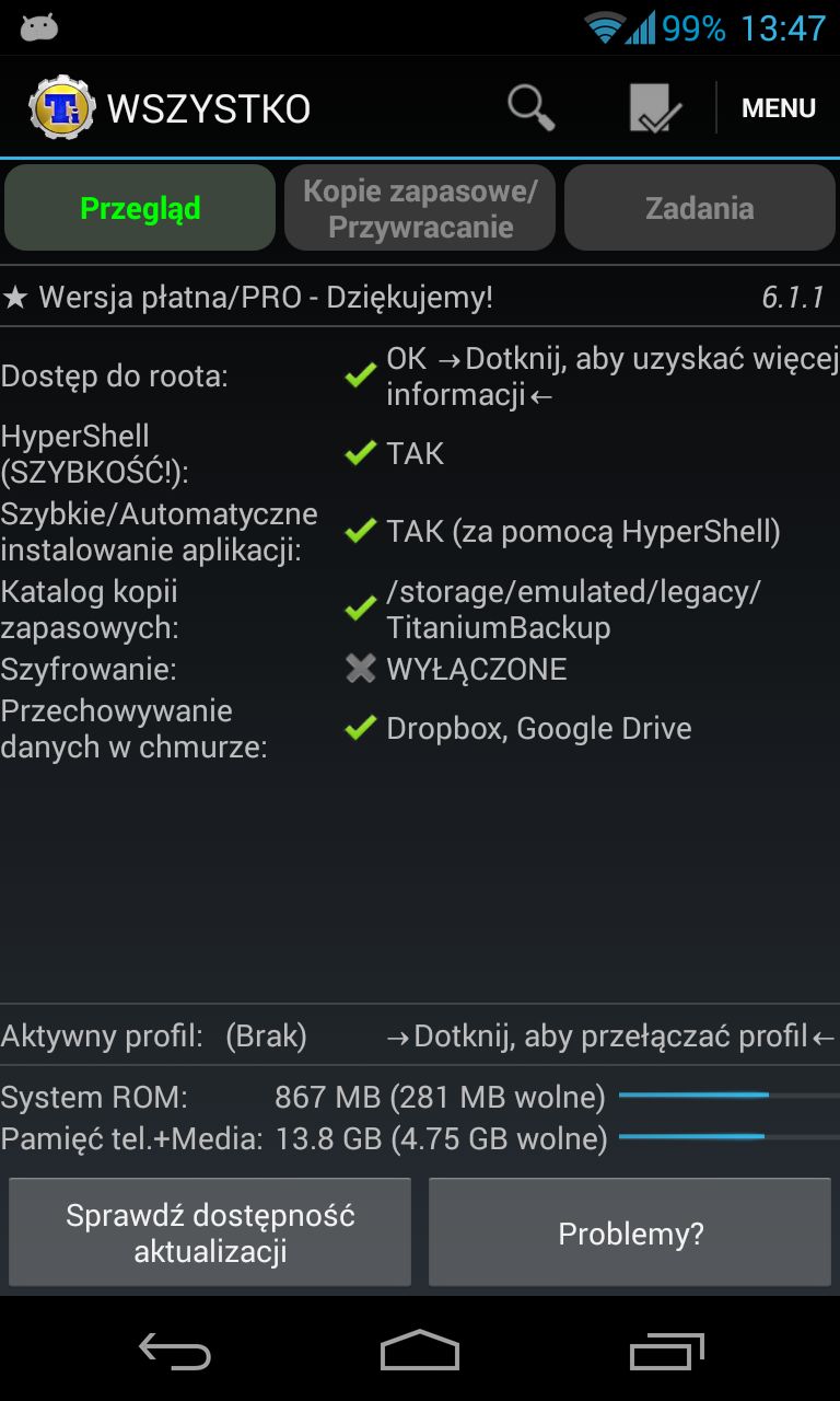 Titanium Backup 8.4.0.2 (Android) - dobreprogramy