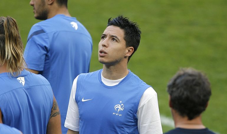 Samir Nasri podczas treningu reprezentacji Francji