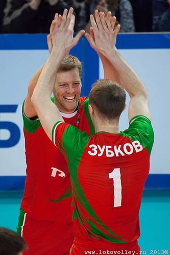 Były atakujący Farta Kielce, Markus Nilsson, to najlepszy punktujący Lokomotiwu w tym sezonie / fot: lokovolley.ru