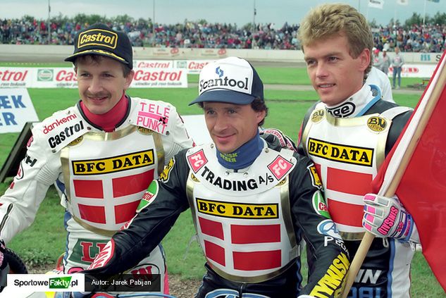 Od lewej: Brian Karger, Hans Nielsen i Tommy Knudsen