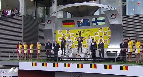 Podium w Grand Prix Belgii / fot. Twitter @ SkySportsF1