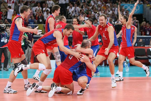 Reprezentanci Rosji złoci podczas igrzysk olimpijskich (Londyn 2012r.) / Źródło: FIVB