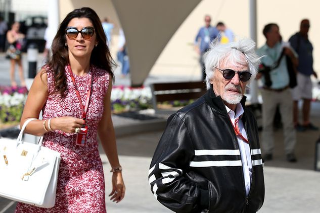 Od lewej Fabiana i Bernie Ecclestone w padoku F1 w Bahrajnie. Fot. Charles Coates/Getty Images