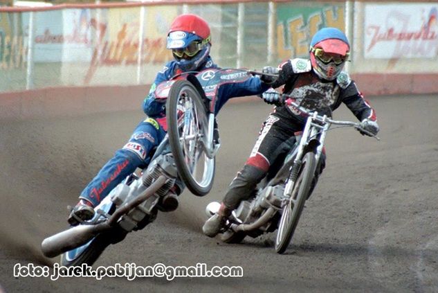 Gollob (czerwony kask) w barwach Polonii w latach 90.