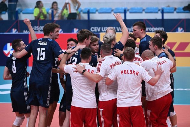 Mat. prasowe CEV/ Na zdjęciu: radość reprezentacji Polski po awansie do finały ME U-20