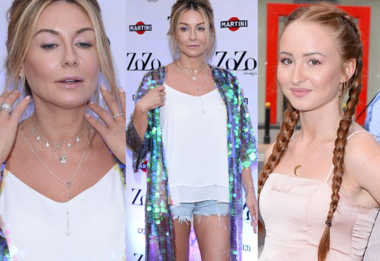 2Zdziwiona Gosia Rozenek w szortach i modna Littlemoonster96 w warkoczach na pokazie