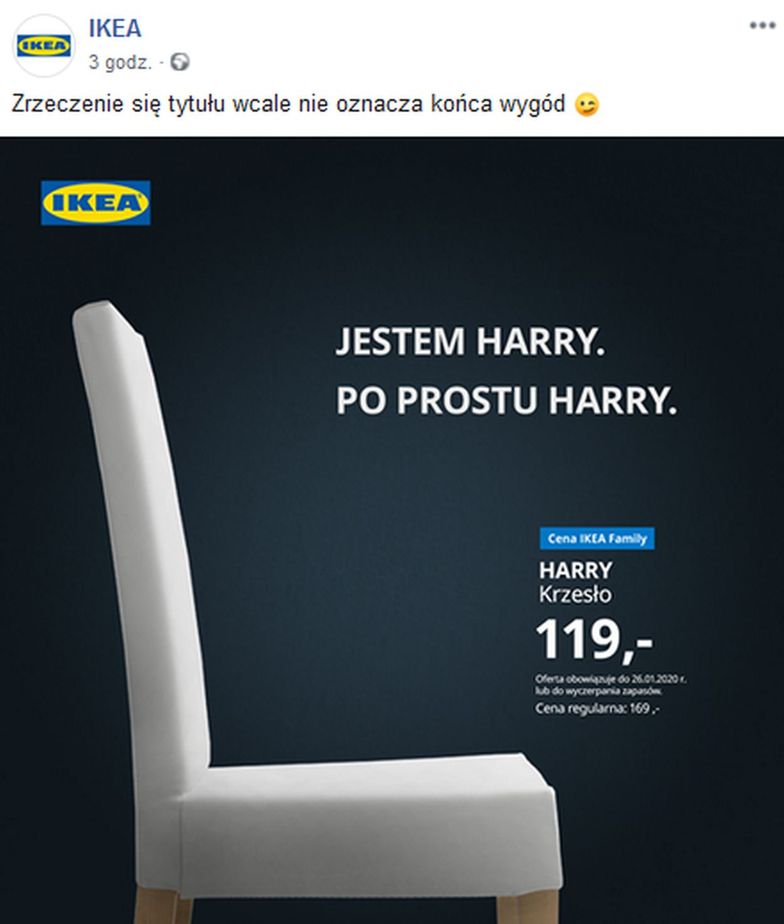 IKEA żartuje z "Megxitu": "Zrzeczenie się tytułu wcale nie oznacza końca wygód"
