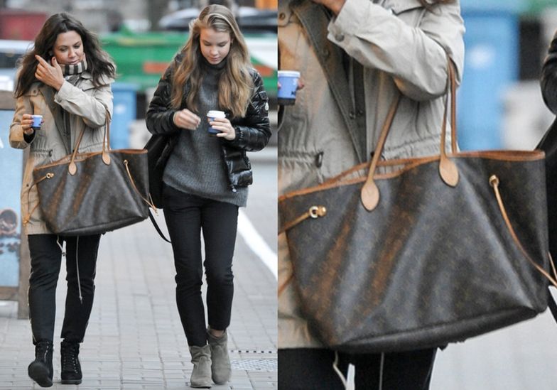 Kinga Rusin with Louis Vuitton Neverfull bag