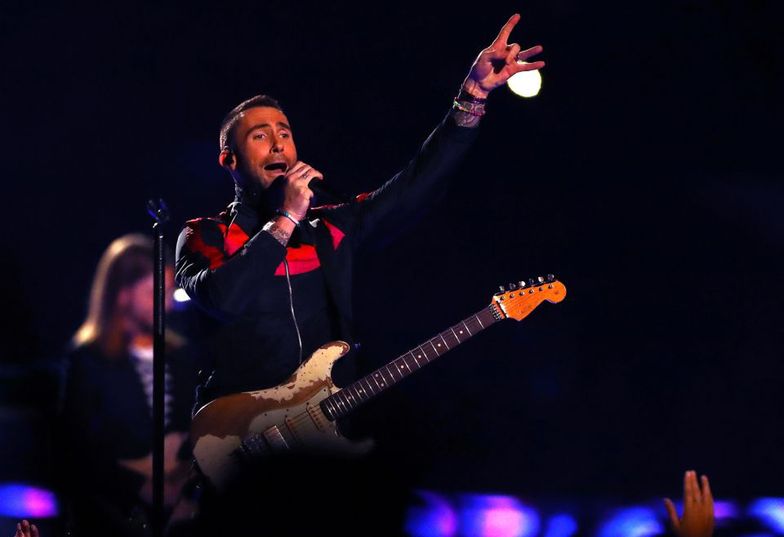 Adam Levine Goes Shirtless in Nikes at Super Bowl 2019 Halftime