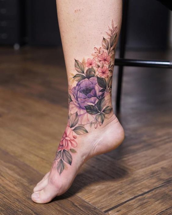Ankle flower ring by Melissa at Lady Luck : r/tattoo