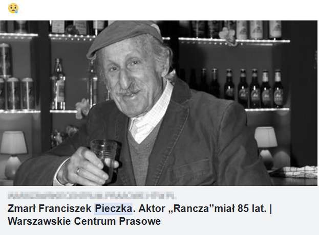 Fałszywy news o śmierci Franciszka Pieczki. Aktor wciąż żyje, 18 stycznia skończył 90 lat