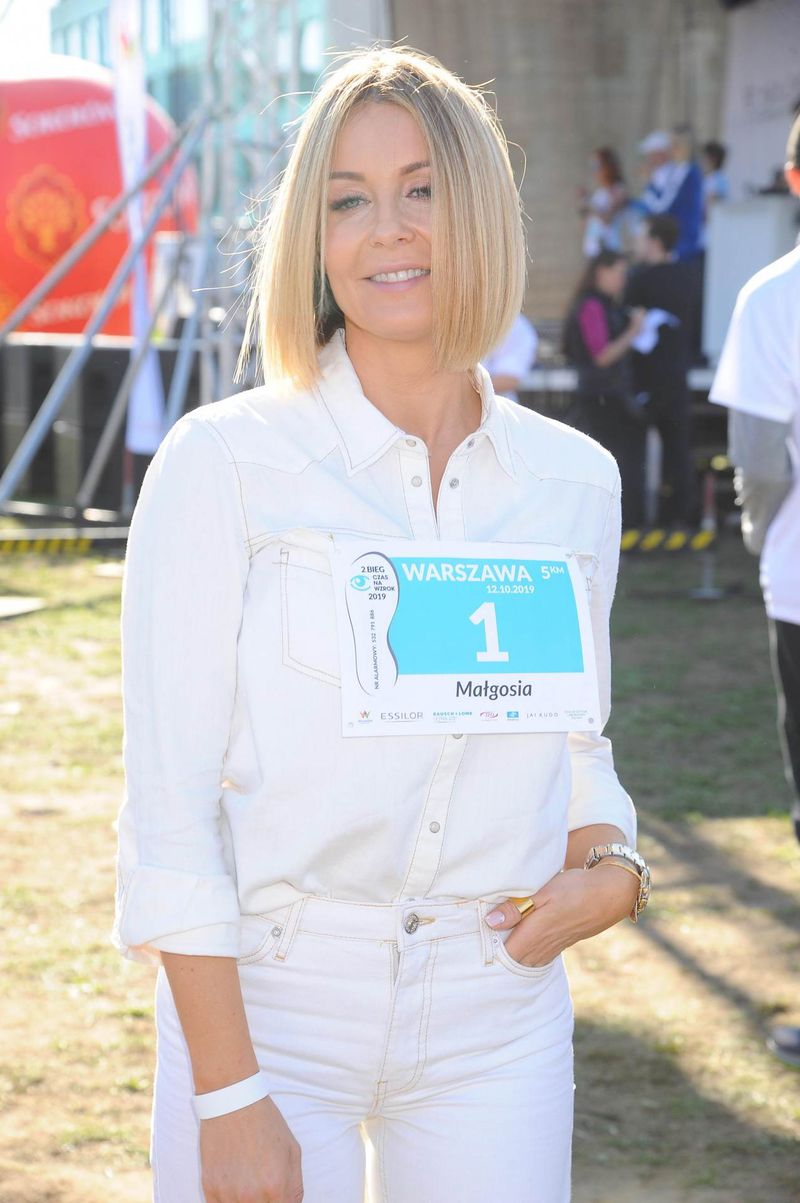 Małgorzata Rozenek w krótkich włosach – Bieg Czas na wzrok 2019