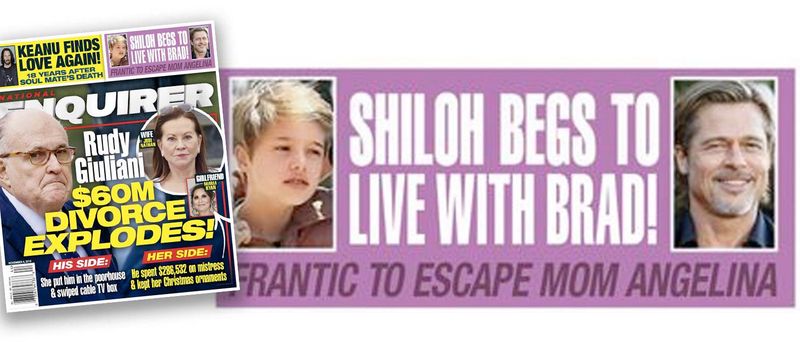 National Enquirer o ucieczce Shiloh Jolie Pitt od Angeliny