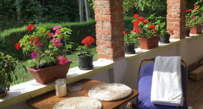 Pokoj se sprchou s manželskou postelí s výhledem do zahrady - Misu-háza Kerkakutas, foto 1
