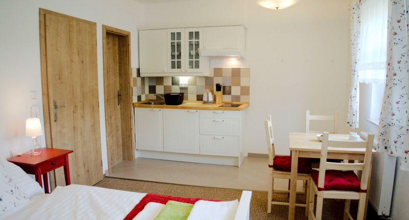 Apartman se sprchou s vlastní kuchyňkou s manželskou postelí s 1 ložnicí - Apartmány Lhota Haškovcova Lhota, foto 1