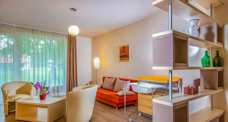 Dvouložnicový rodinný apartmán 100 metrů od hlavní budovy Apartman pro 4 os. se 2 ložnicemi (s možností přistýlky) - Dráva Hotel Thermal Resort Harkány, foto 1