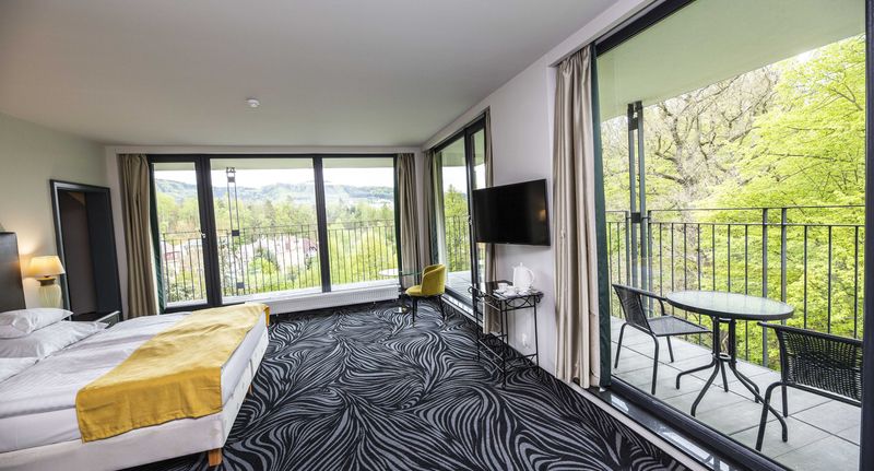 Pokoj s terasou s manželskou postelí s panoramou - Carlsbad INN hotel & apartments, foto 4