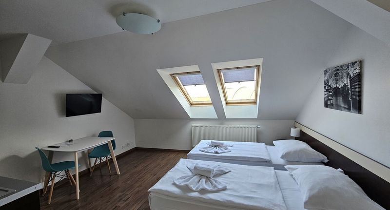 Pokoj se sprchou s manželskou postelí celý Dům - Residence Vysta Praha, foto 1