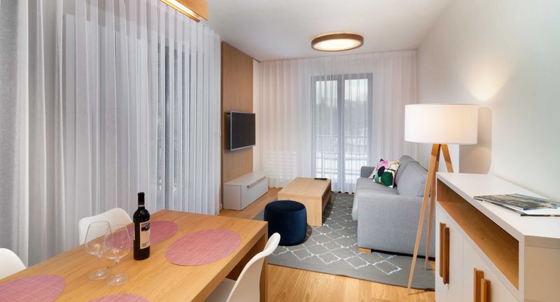 Apartman s terasou s manželskou postelí s 1 ložnicí s výhledem na hory (s možností přistýlky) - Aparthotel Residence Grand Špindlerův Mlýn, foto 1