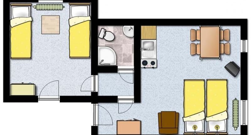 Apartman se sprchou s vlastní kuchyňkou pro 4 os. se 2 ložnicemi (s možností přistýlky) - Penzion Anna Vrchlabí, foto 1