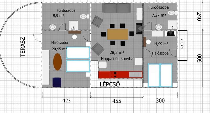 Standard Apartman pro 7 os. se 3 ložnicemi v podkroví - Gyöngyös Apartman Zalakaros, foto 1