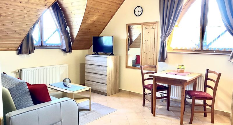 Apartman s manželskou postelí s 1 ložnicí s panoramou v podkroví - Katalin Apartmanház Zalagyöngye Zalakaros, foto 1