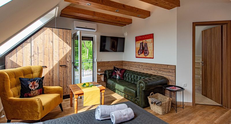 Apartman s balkónem s klimatizací s manželskou postelí s 1 ložnicí - Castle Hill Apartments**** Eger, foto 1