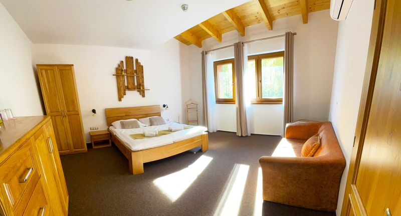 Standard Pokoj se sprchou s manželskou postelí (s možností přistýlky) - Hotel Farma Vysoká Chrastava, foto 1