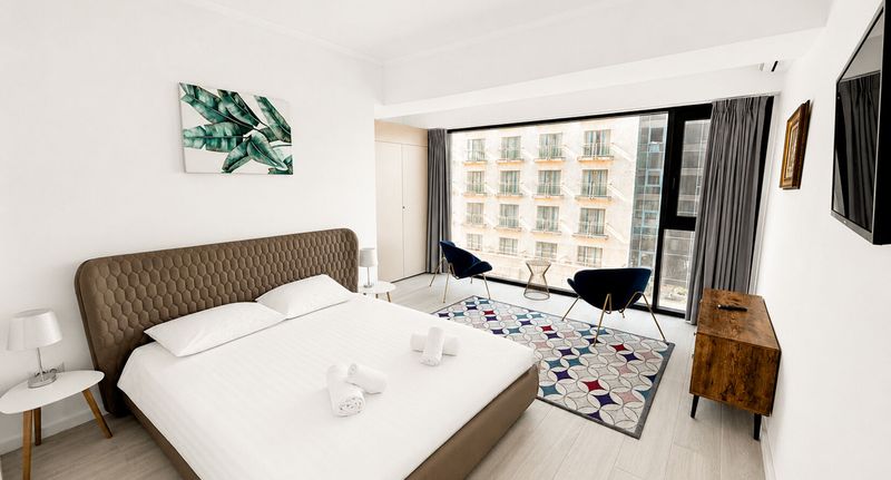 Superior Apartman pro 4 os. se 2 ložnicemi s částečným výhledem na moře - Maritimo ApartHotel Constanța, foto 21