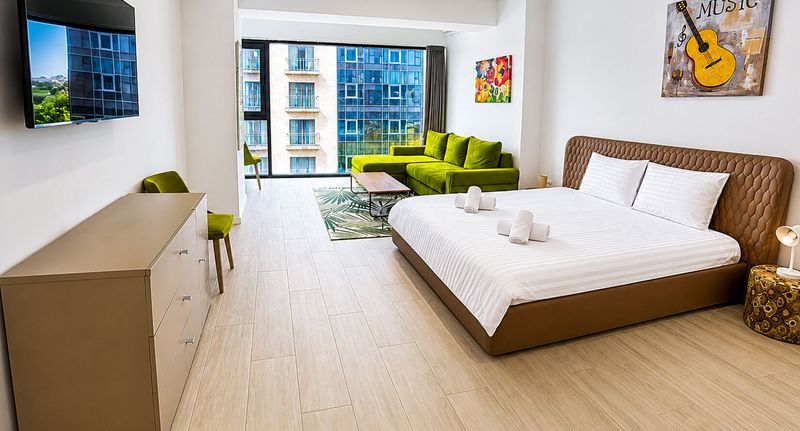 Superior Apartman pro 5 os. se 2 ložnicemi s částečným výhledem na moře - Maritimo ApartHotel Constanța, foto 21