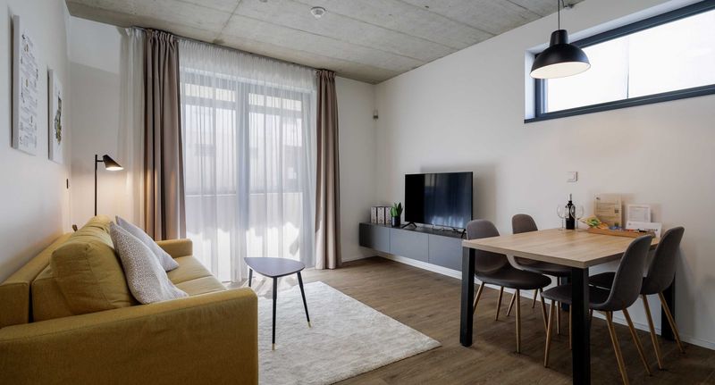 Apartman se sprchou s privátní koupelnou mimo apartmán s manželskou postelí s 1 ložnicí (s možností přistýlky) - Aparthotel Na Klenici Mladá Boleslav, foto 1