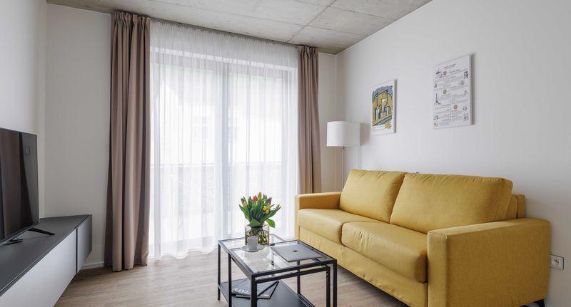 Deluxe Apartman se sprchou s manželskou postelí s 1 ložnicí (s možností přistýlky) - Aparthotel Na Klenici Mladá Boleslav, foto 1