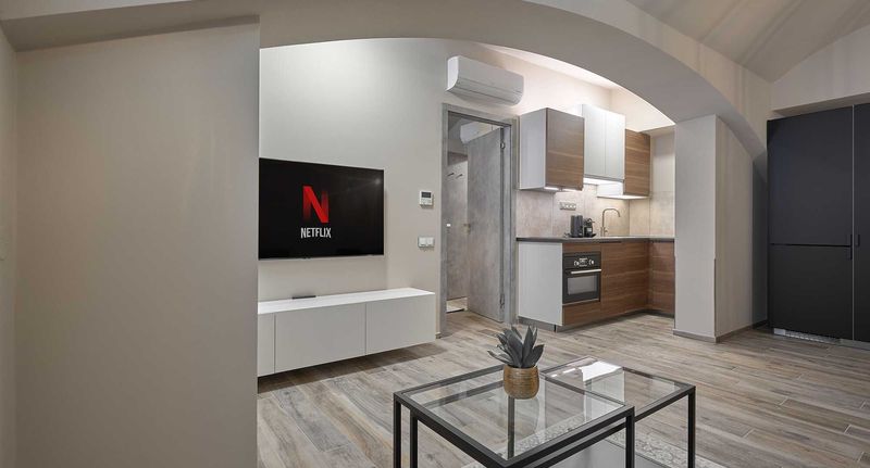 Pokoj se sprchou s vlastní kuchyňkou pro 2 os. (s možností přistýlky) - Aparthotel Rimska 14 Praha, foto 1