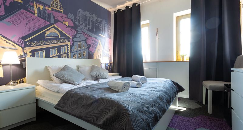 Apartman bez koupelny s manželskou postelí s 1 ložnicí s výhledem na město - Moon Apartments Gdańsk, foto 1