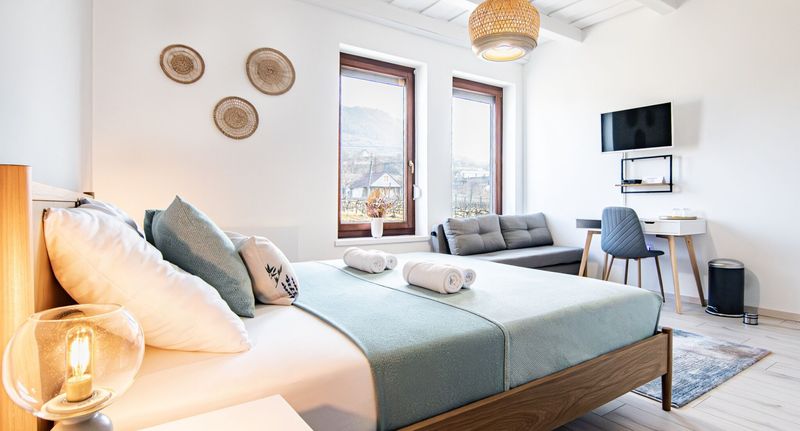 Rodinný Pokoj s manželskou postelí na poschodí (s možností přistýlky) - Bandi Weekend House Vendégház Somlójenő, foto 1