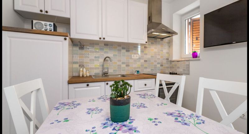 Apartman s koupelnou s klimatizací s manželskou postelí s 1 ložnicí (s možností přistýlky) - Apartment Marylin Baška, foto 1