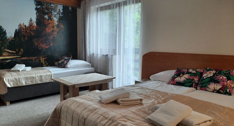 Pokoj pro 3 os. s výhledem do zahrady na poschodí - Willa Paweł Karpacz, foto 14