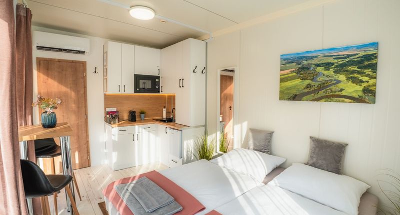 Apartman (jako celek) s terasou pro 2 os. s výhledem na řeku - Hernádrental Apartmanok Felsődobsza, foto 1