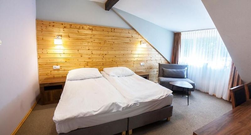 Pokoj pro 3 os. s výhledem na les - Hotel Dworek Wapionka Górzno, foto 1