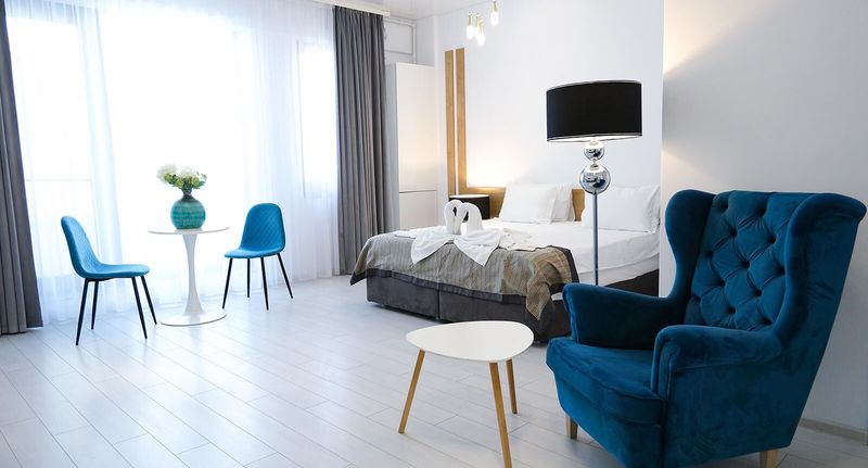 Pokoj s manželskou postelí - Apartamente De Inchiriat Building Stefan Mamaia Nord - Litoral, foto 3