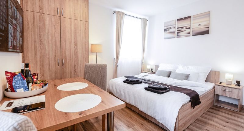 Apartman s vlastní kuchyní s manželskou postelí s 1 ložnicí na poschodí - Aparthotel Svitavy, foto 14