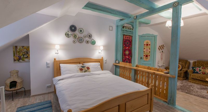 Art Pokoj s manželskou postelí na poschodí (s možností přistýlky) - Casa cu Cerdac Nucşoara, foto 12