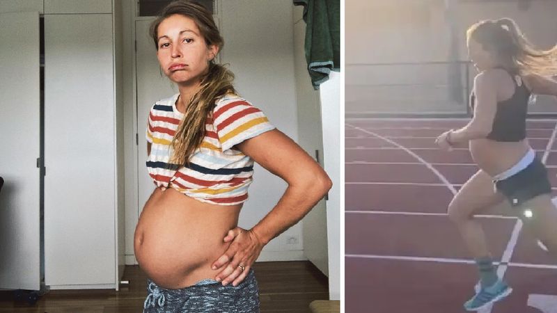 Będąc w 9. m-cu ciąży w zawrotnym tempie przebiegła 1,6 km. Nagranie bije rekordy popularności