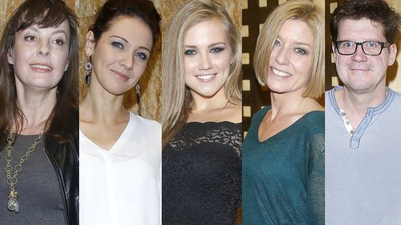 Agnieszka Kaczorowska w czarnej koronce, Edyta Olszówka w turkusie, a Andżelika Piechowiak na czarno-biało