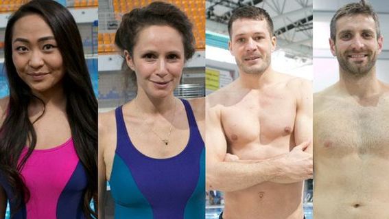Maciej Dowbor, Ilona Felicjańska i Ola Ciupa. Gwiazdy Celebrity Splash po raz pierwszy w kostiumach kąpielowych