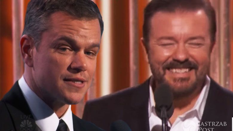 Złote Globy 2016 - Matt Damon, Ricky Gervais